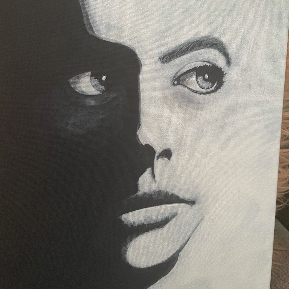 Original painting art woman in the shadows